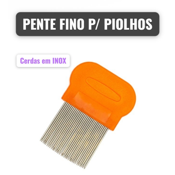 Pente Fino p/ Remoção de Piolhos e Lêndias c/ cerdas em INOX