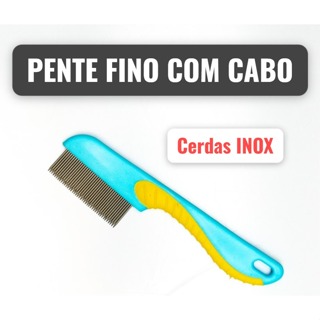 Pente Fino p/ Remoção de Piolhos e Lêndias com cabo e cerdas em INOX em Oferta na Shopee
