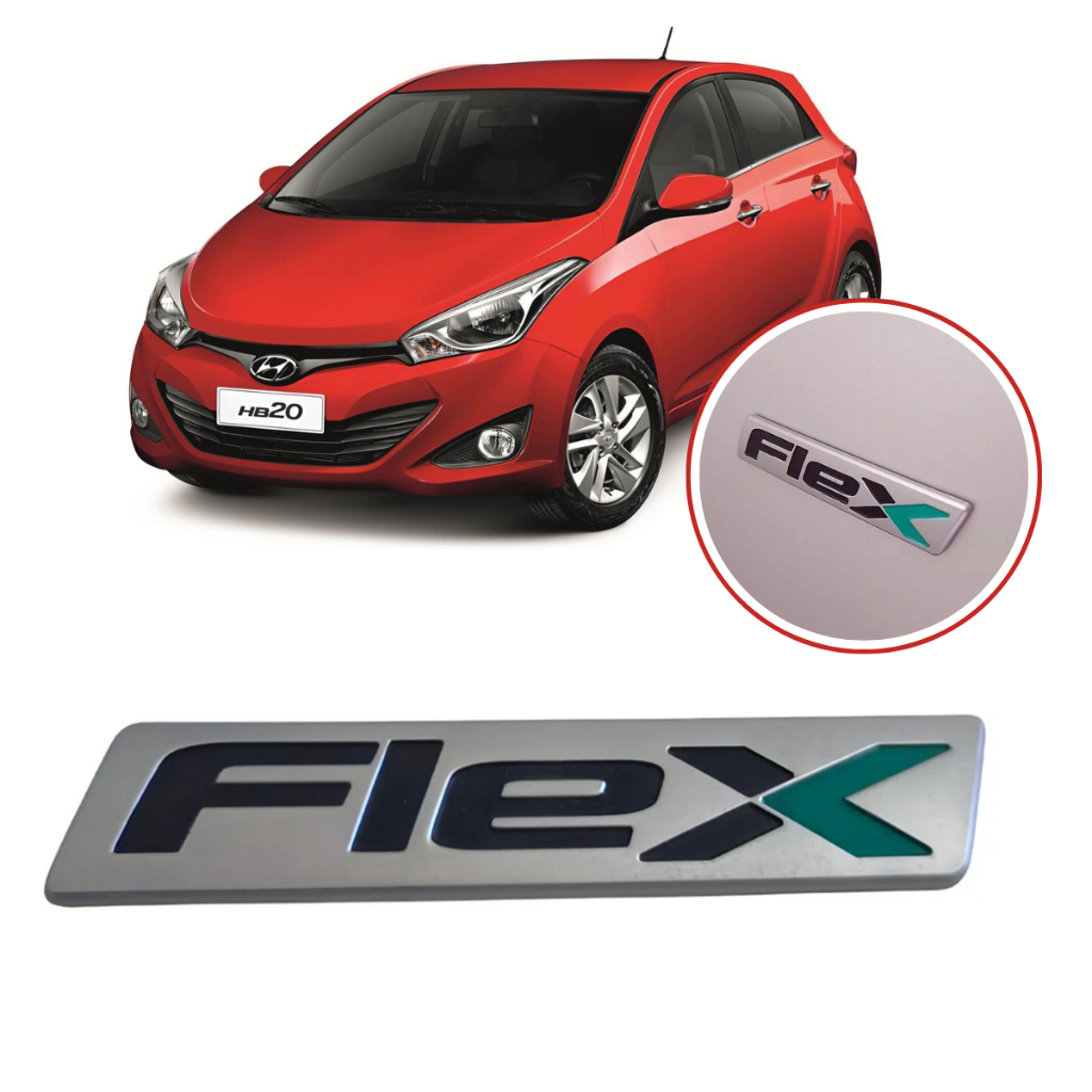 Emblema Adesivo Flex HB20 I30 Tucson Ix35 Elantra 88x18mm