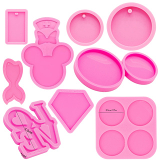 Molde silicone resina epoxi chaveiro bola circulo diamante sereia minnie redondo love brinco pingente dente coraçao em Oferta na Shopee