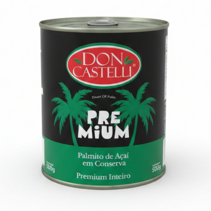 Palmito De Açaí em Conserva Inteiro Premium Extra Macio Lata e Vidro - Fabricação Própria