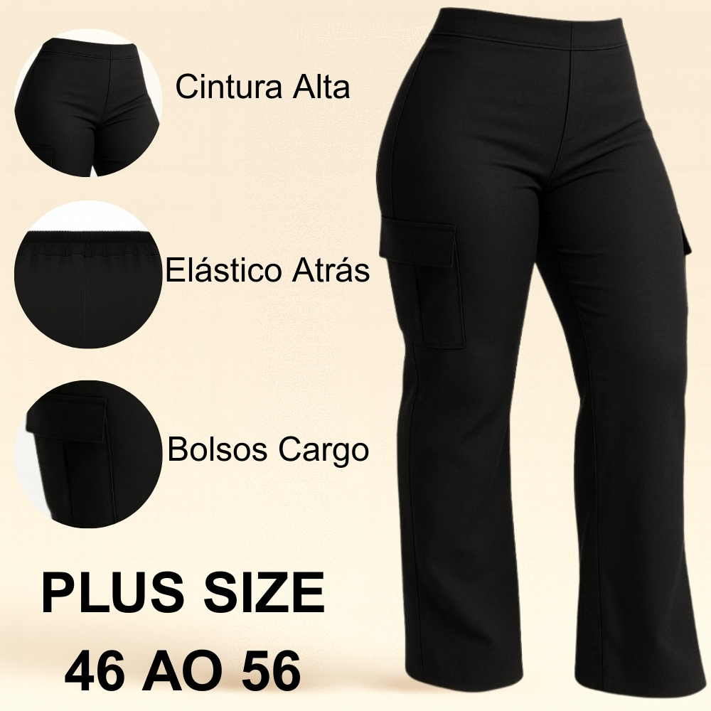 Wid Leg Cargo Alfaiataria Premium Calça Plus Size Feminina Pantalona Empina Bumbum G1 G2 G3 em Oferta na Shopee