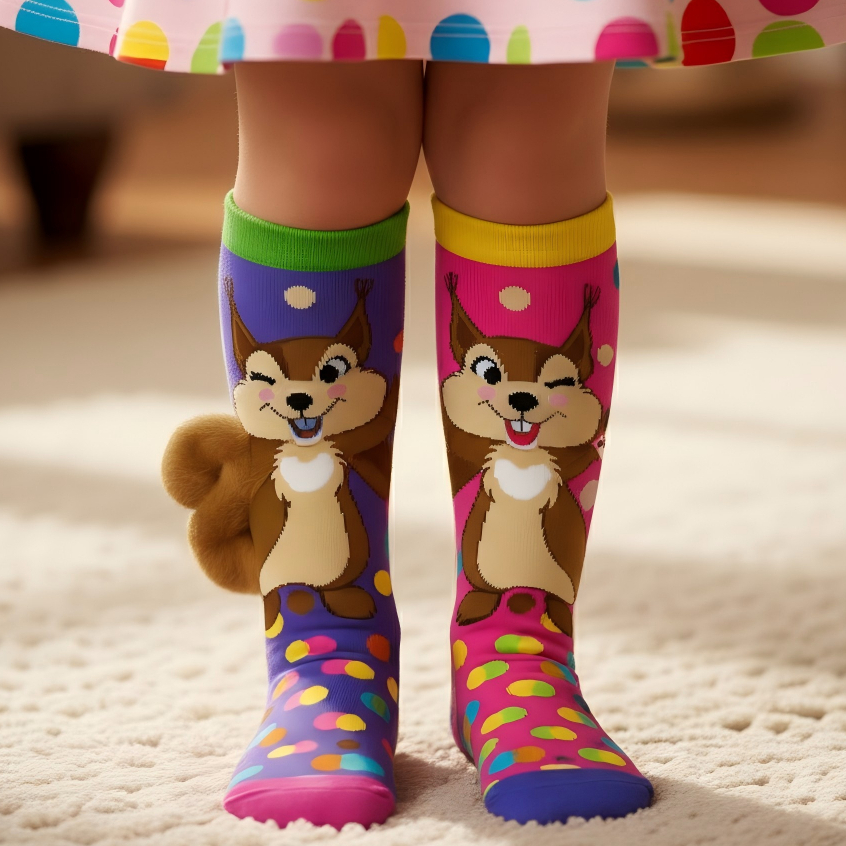 Meias infantis 3D com desenho animado–Meias até o joelho com estampa 3D | Alta qualidade, presente perfeito para meninas