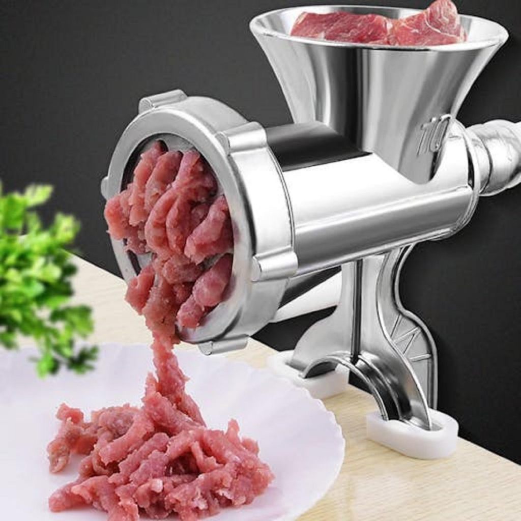 Moedor de Carne Manual Nº 10 Com Acessórios Para Hamburguer E Linguiça