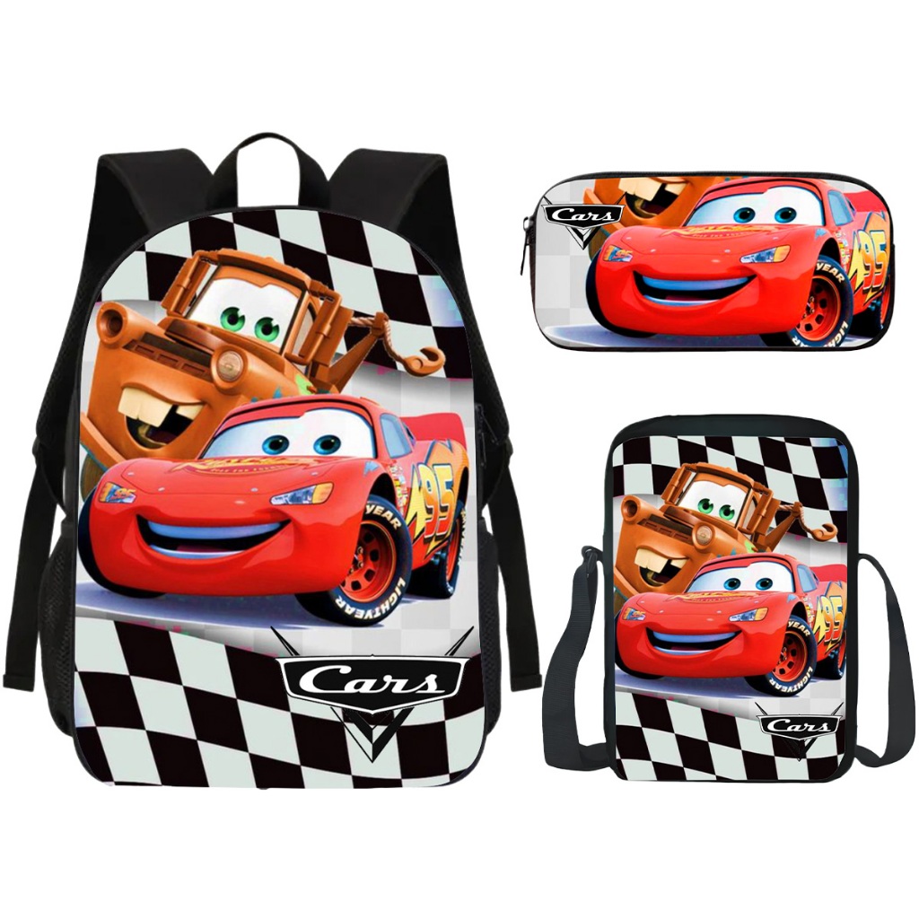 Material Escolar Mochila Estojo Lancheira Escolar Carros Relâmpago
