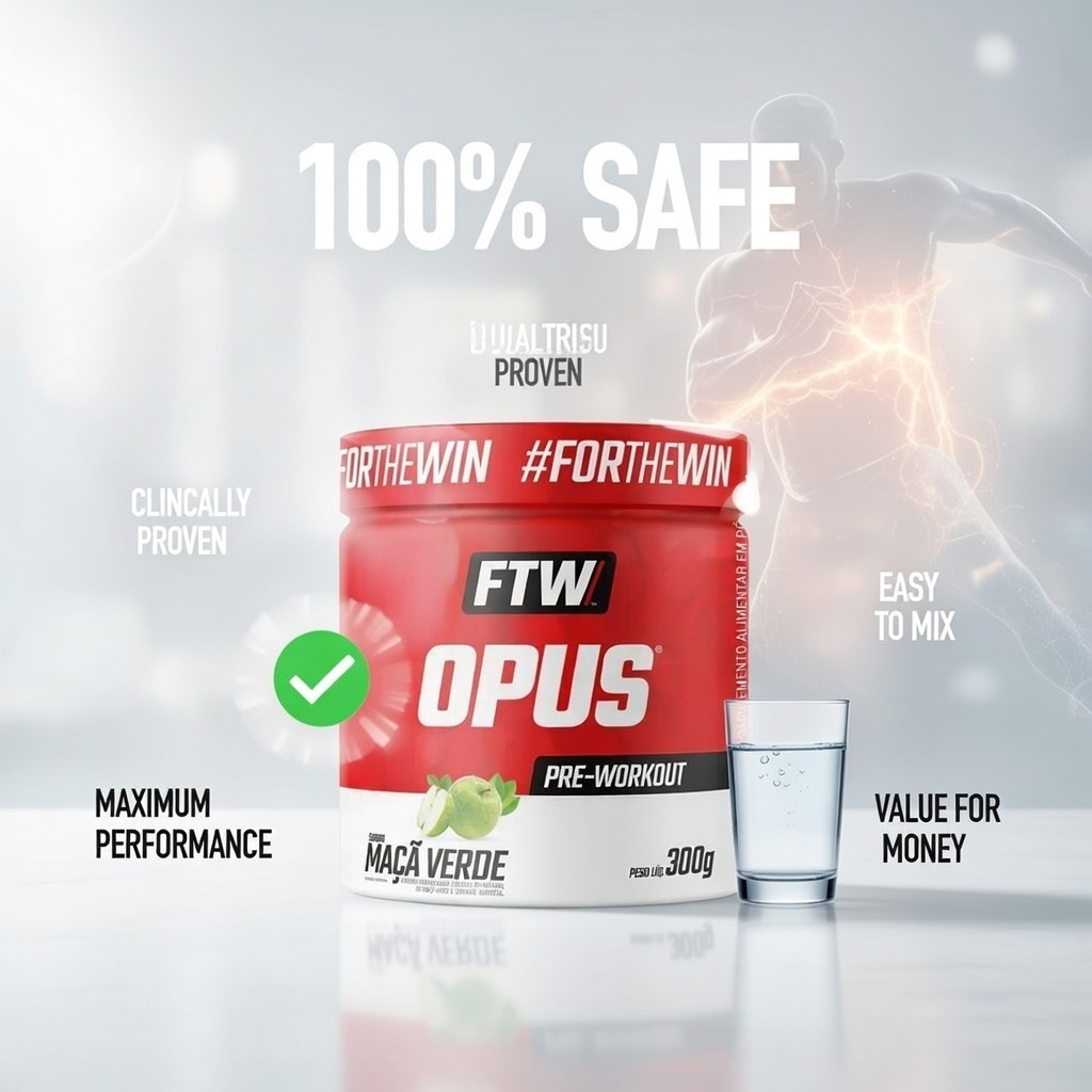 FTW Pré Treino Opus Pote 300g Pre-Workout Com Cafeina e Aminoácidos