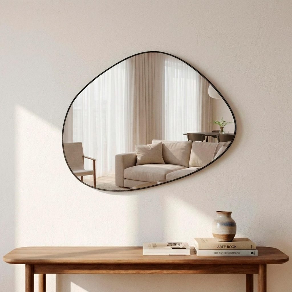 Espelho Pinterest de Parede Orgânico de Banheiro Hall Sala Decorativo 44x64cm Nuvem Quarto