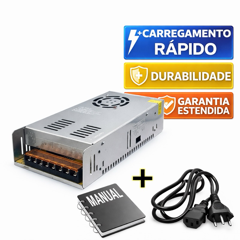 Fonte Automotiva Chaveada 120A 12 a 15V + CABO  + ACOMPANHA MANUAL DE INSTAÇÃO + FONTE AJUSTAVEL
