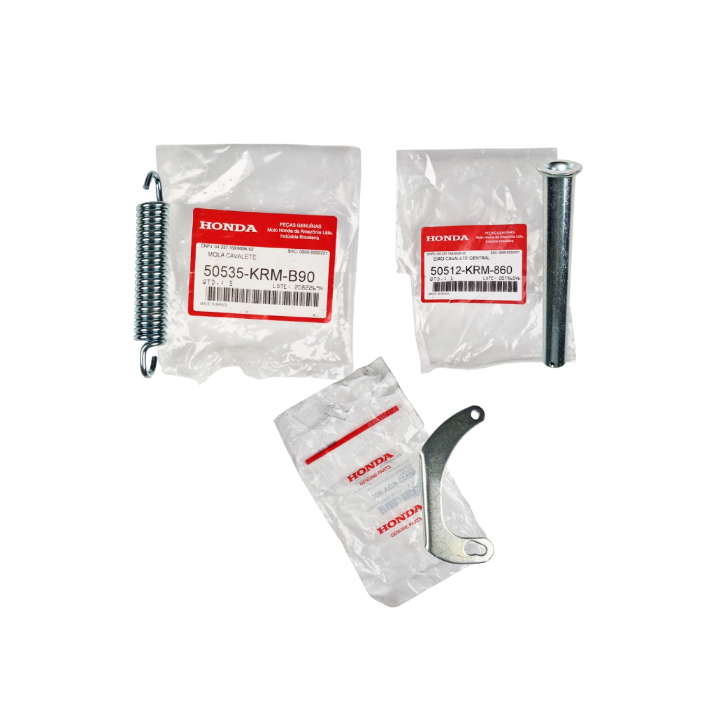 Kit Eixo Mola e Suporte Mola Cavalete Central Cg 150 Honda Original Honda em Oferta na Shopee