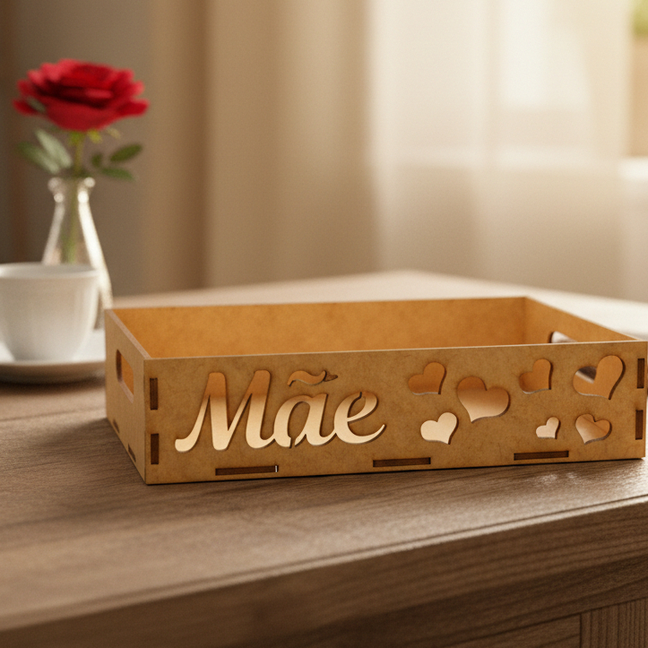 Kit Bandejas Corações Dia das Mães 20x15x5 Decorar Presentes