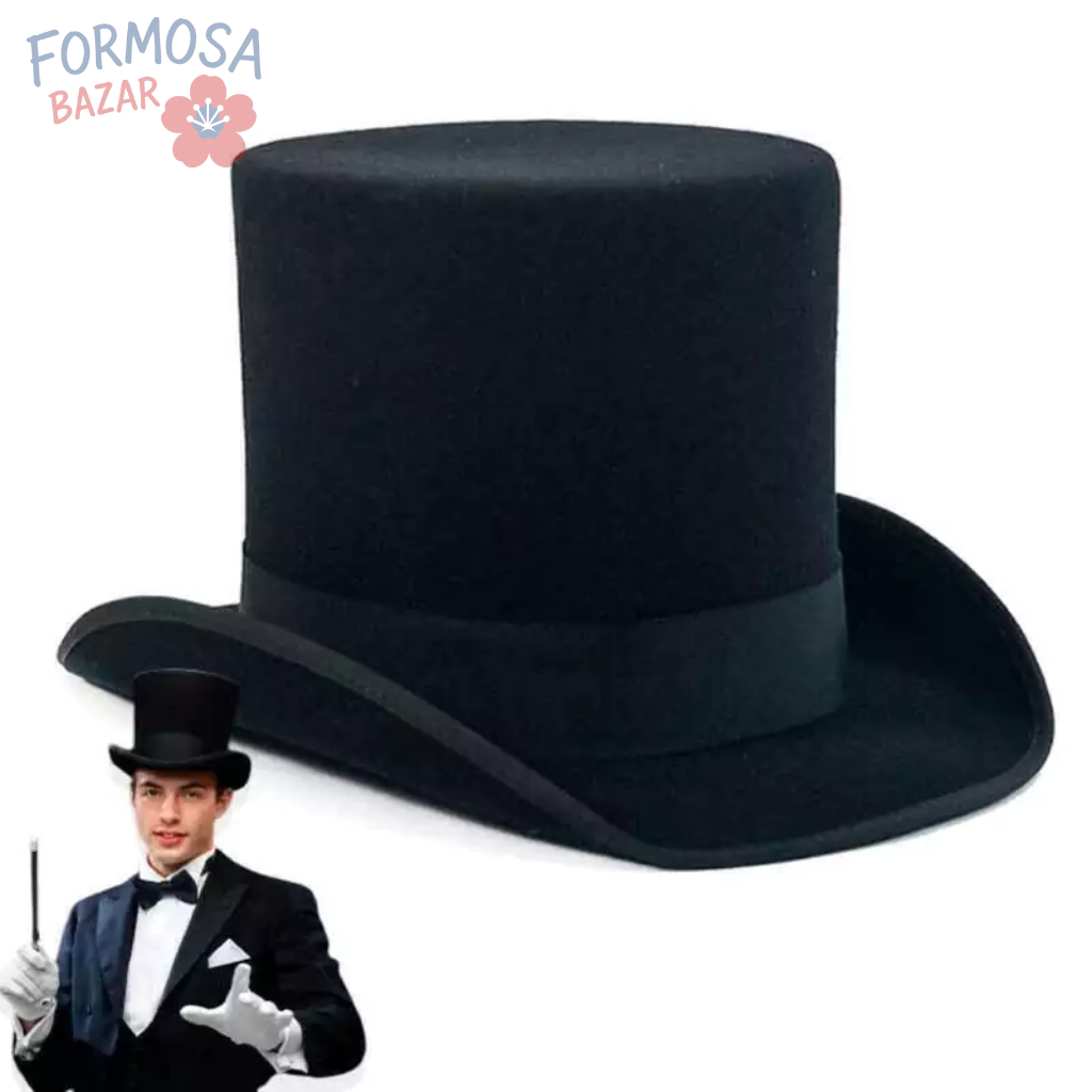 Cartola de Mágico Preta Aveludada em Oferta na Shopee