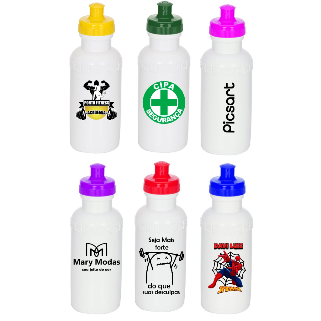 garrafas squeeze personalizadas 500ml 10 un em Oferta na Shopee