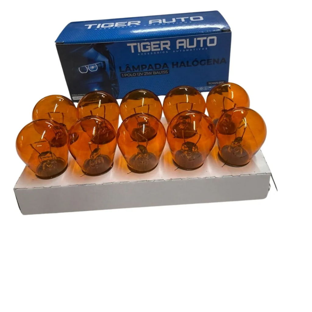 Kit 10 Lâmpadas 1 Polo 12v 21w Pino Y Pisca Dianteiro Ambar