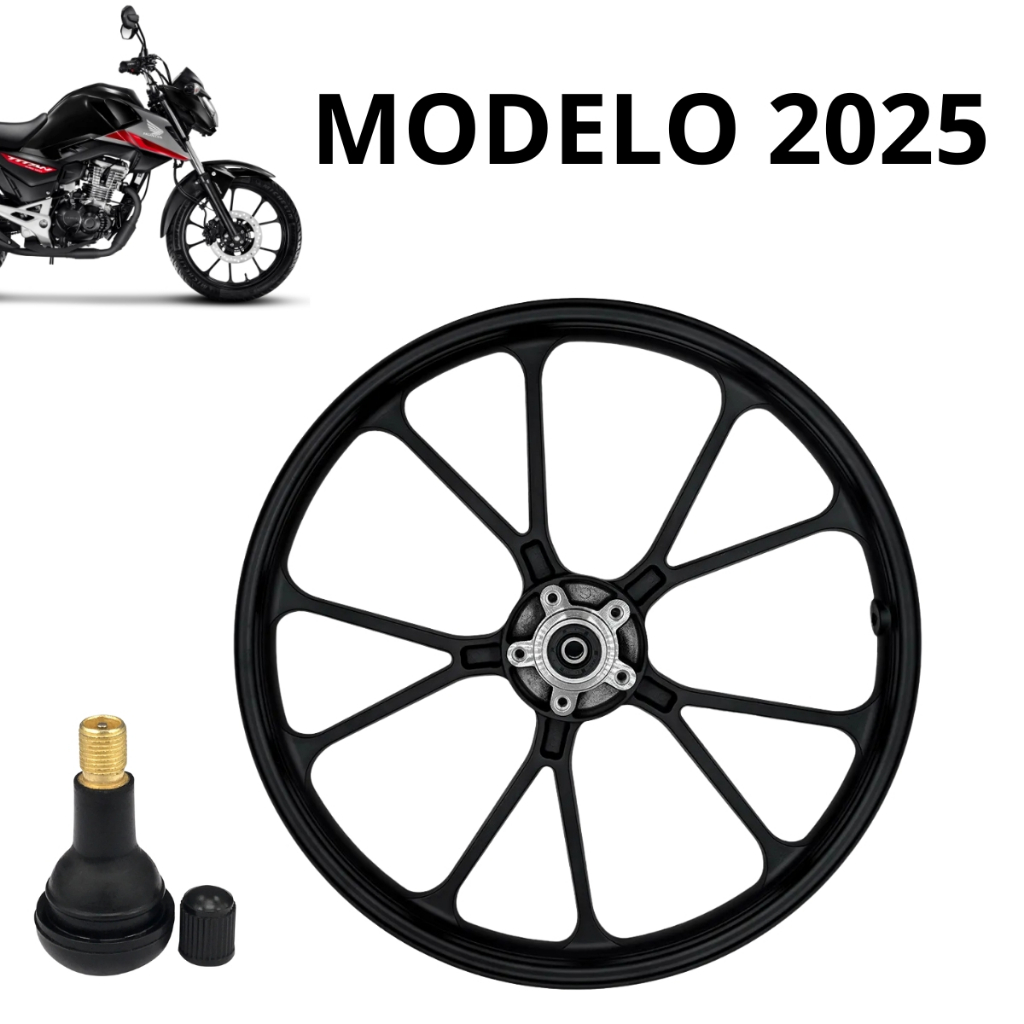 Roda Liga Leve Dianteira Fan 160 Titan 160 2025 Lançamento Preto em Oferta na Shopee