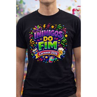 Camiseta Carnaval 2026 Inimigos do Fim Masculina Unissex em Oferta na Shopee