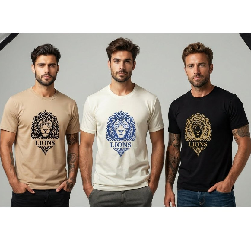 Camiseta Camisa Masculina Algodão Lyon Tendencia Manga Curta
