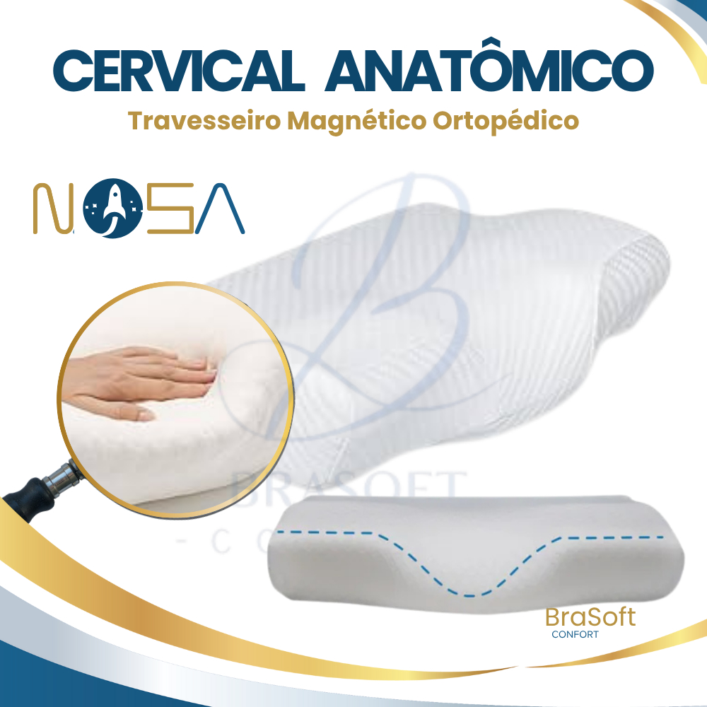 Travesseiro Nasa Cervical Anatômico Brasoft Confort