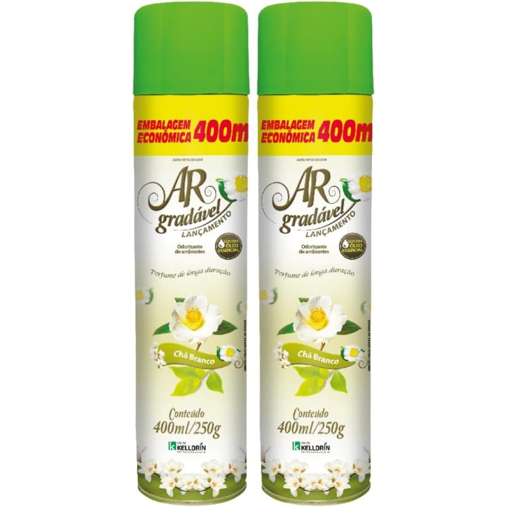Kit c/2 unidades Bom Ar Gradavel Kelldrin Aeresol 400ML Cada