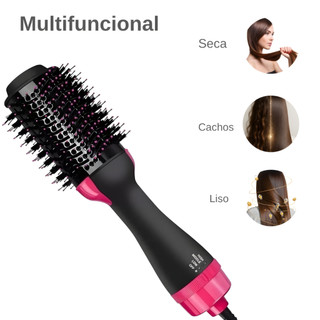 Escova Secadora Alisador Cabelo Elétrica Giratória 360 Quente Com 3 Em 1 Hair Styler 110V