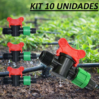 Kit 10 Válvula Adaptador Desligamento Manual Para Irrigação Fita Gotejamento 1/2 Jardim Tubo em Oferta na Shopee