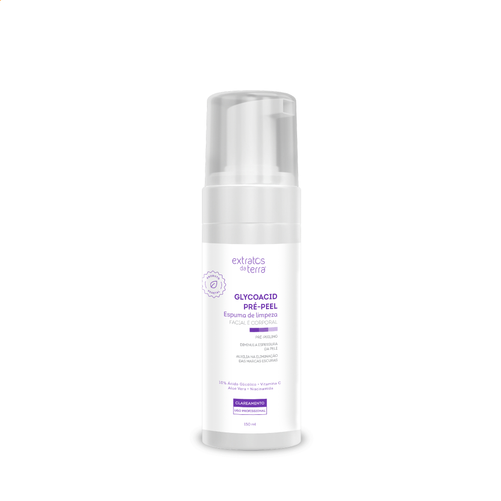 Espuma De Limpeza Pré-peeling Ácido Glicólico 150ml Extratos da Terra