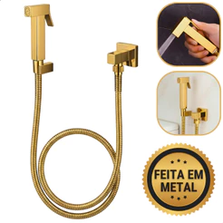 Ducha Higiênica para Banheiro em Metal Ducha Chuverinho para Privada Completa em Aço 1/4 de Volta