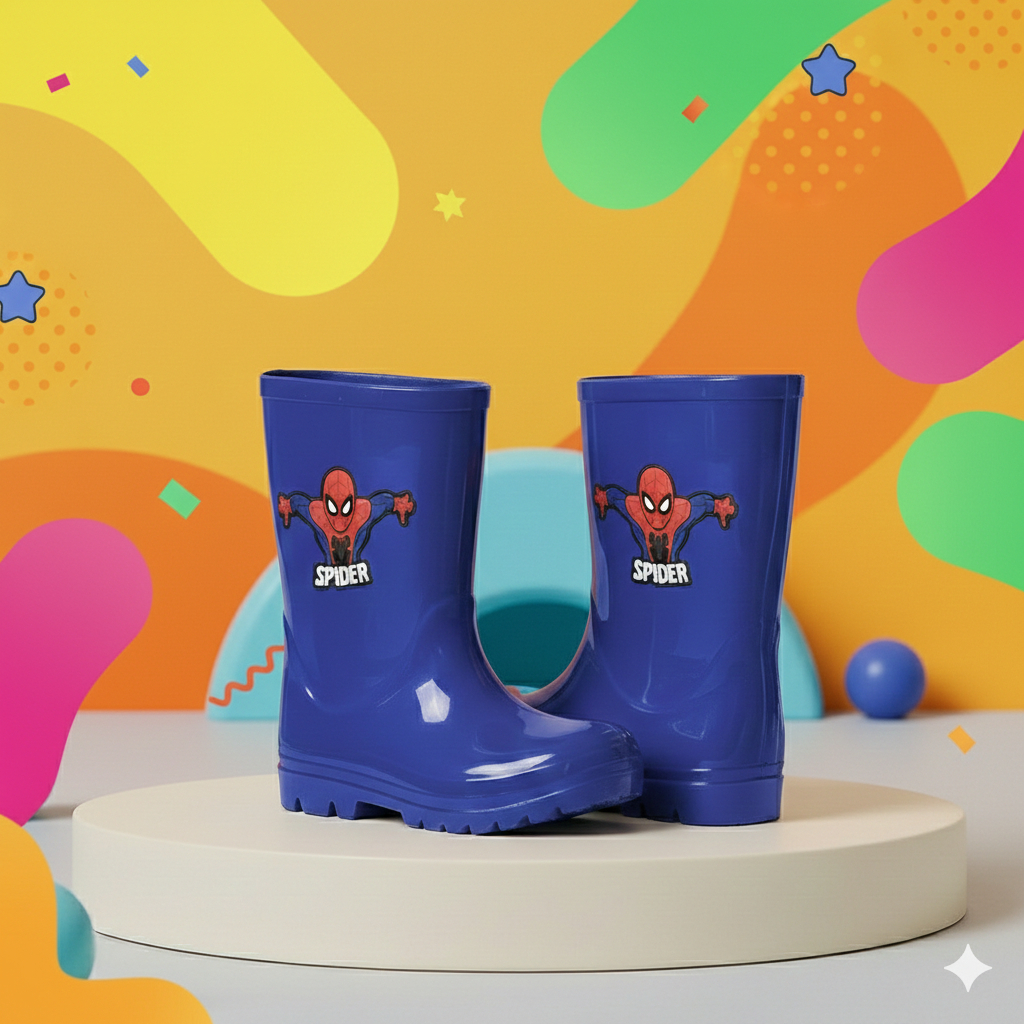 Galocha Longa Bota de Chuva Masculina Infantil Meninos Aranha Moderno em Oferta na Shopee
