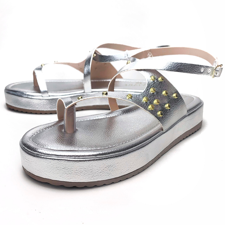 Papete Feminina Sandália Luxo com Tachas Birken Sandália Plataforma Confortável Moda Ref. 30/49