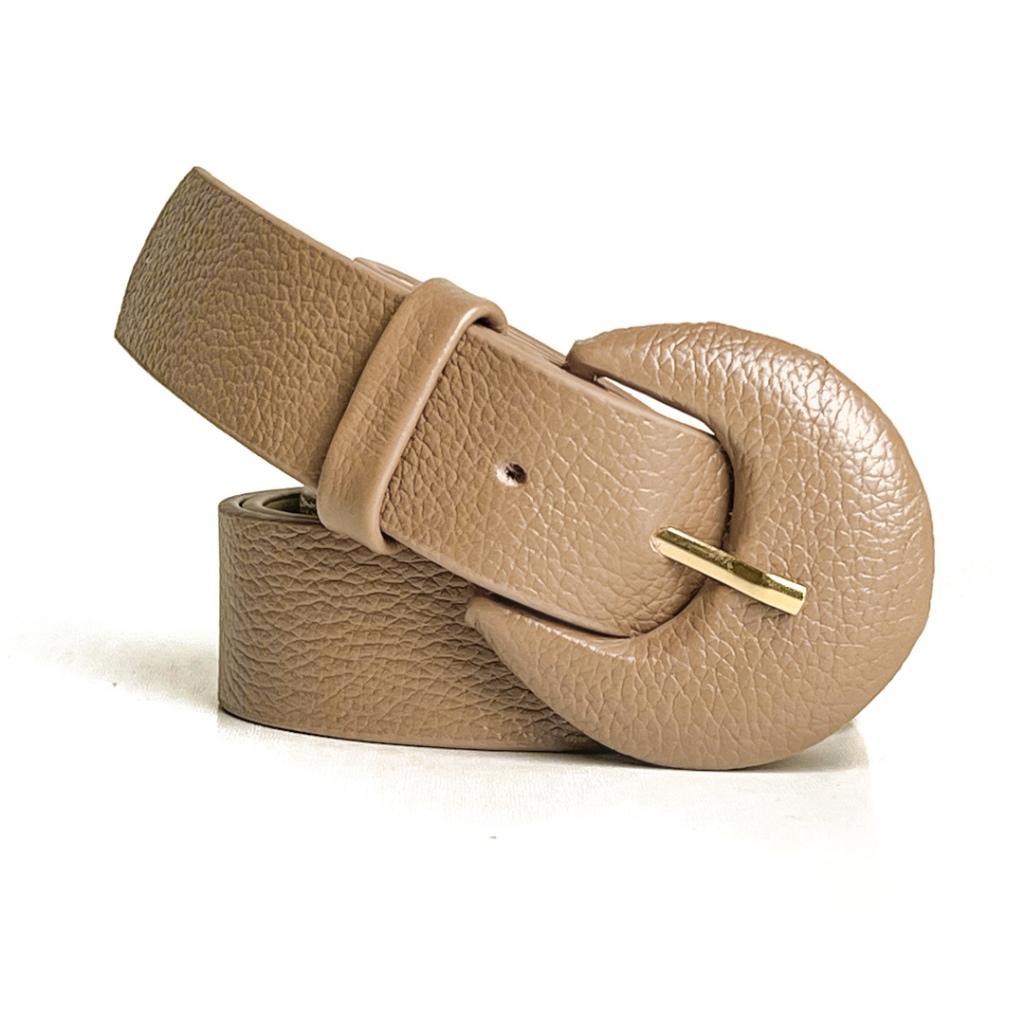 Cinto Feminino Em Couro Legítimo Fivela Encapada Meia Lua Moda Sofia Social em Oferta na Shopee