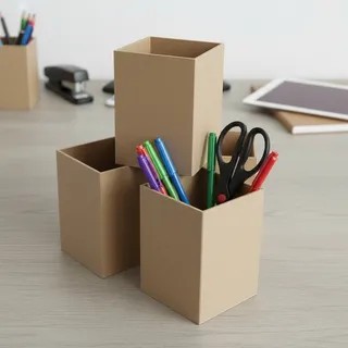 Porta lápis treco organizador lembrancinha pote mesa 15 unidades 7x7x10 mdf cru multiuso páscoa