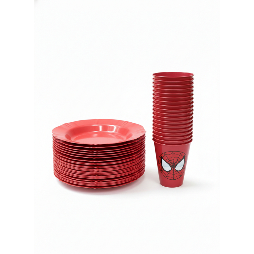 Kit Festa 20 Pratos + 20 Copos Adesivados Homem Aranha Personagem infantil para Festas Lembrancinhas