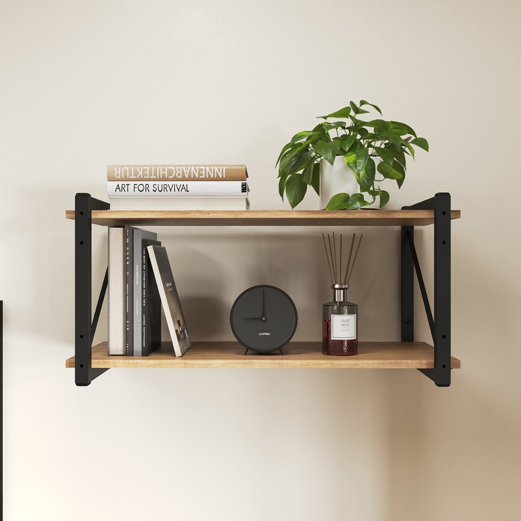 Prateleira Decorativa Suspensa 50cm Estilo Industrial Moderna Nicho Modelo Tuli Multiuso Para Cozinha Salas Quarto Retrô em Oferta na Shopee