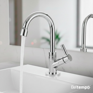 Torneira para Banheiro Lavabo Bica Baixa Bancada ABS Cromada Beltempo em Oferta na Shopee