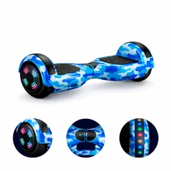 Hoverboard Skate Elétrico 6.5 Led Bluetooth Azul Camuflado