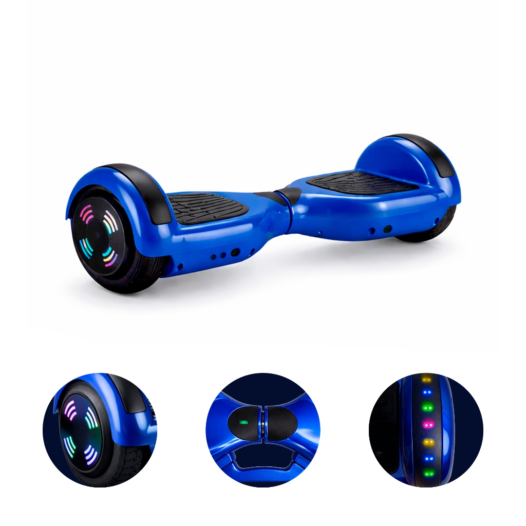 Hoverboard Skate Elétrico 6.5 Led Bluetooth Azul