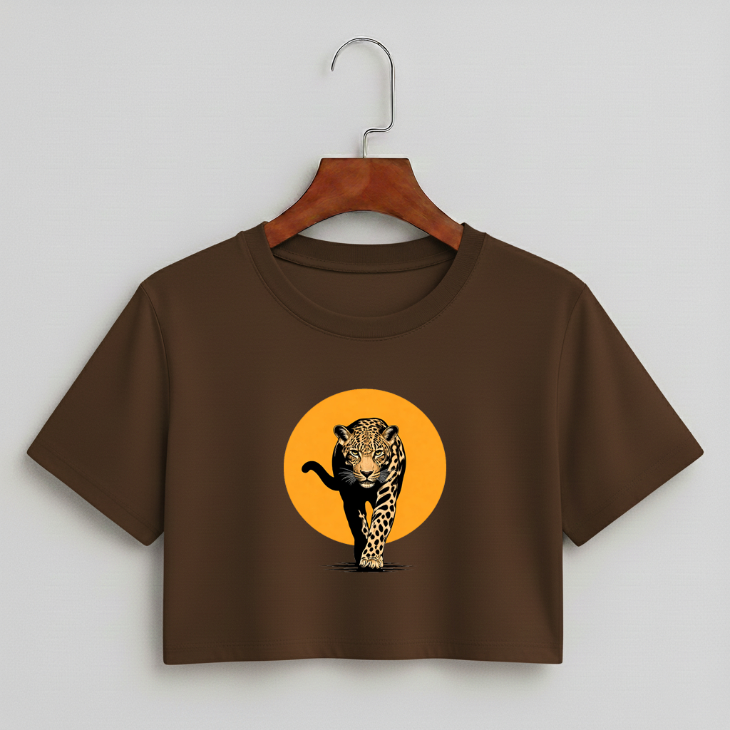 Cropped Estampado Oversized Básico Onça Pintada 100% Algodão Lançamento Envio Rápido