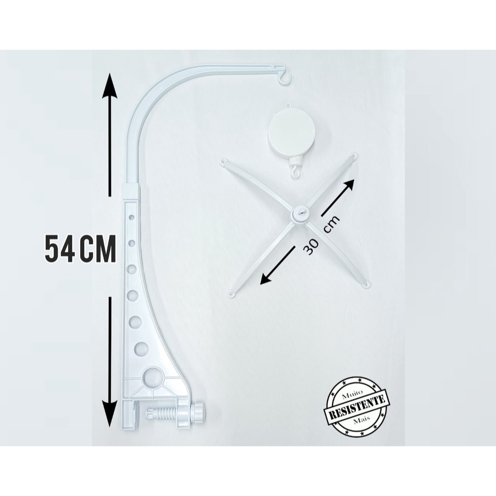 Suporte C/ Musical Para Mobile De Berço (Kit com 03 Unidades) 54cm