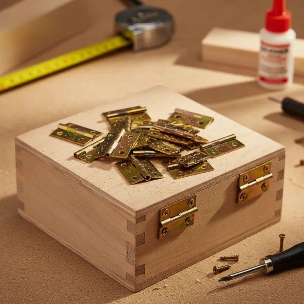 Pacote 100 Dobradiça Dourada para Caixa de Madeira 2x2,5cm Artesanato em Oferta na Shopee