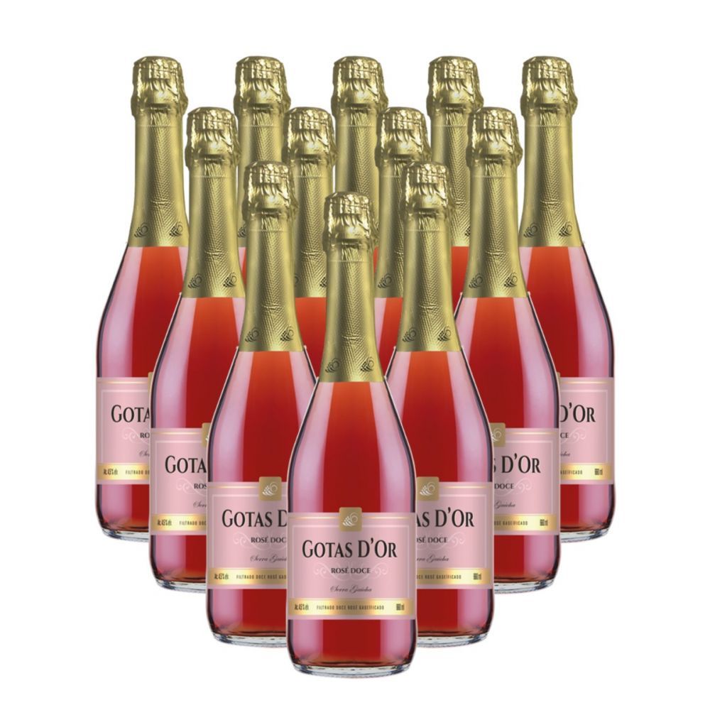 Espumante Filtrado Doce Gotas D`OR Rose Vinicola Garibaldi 660 ml CX 12 und