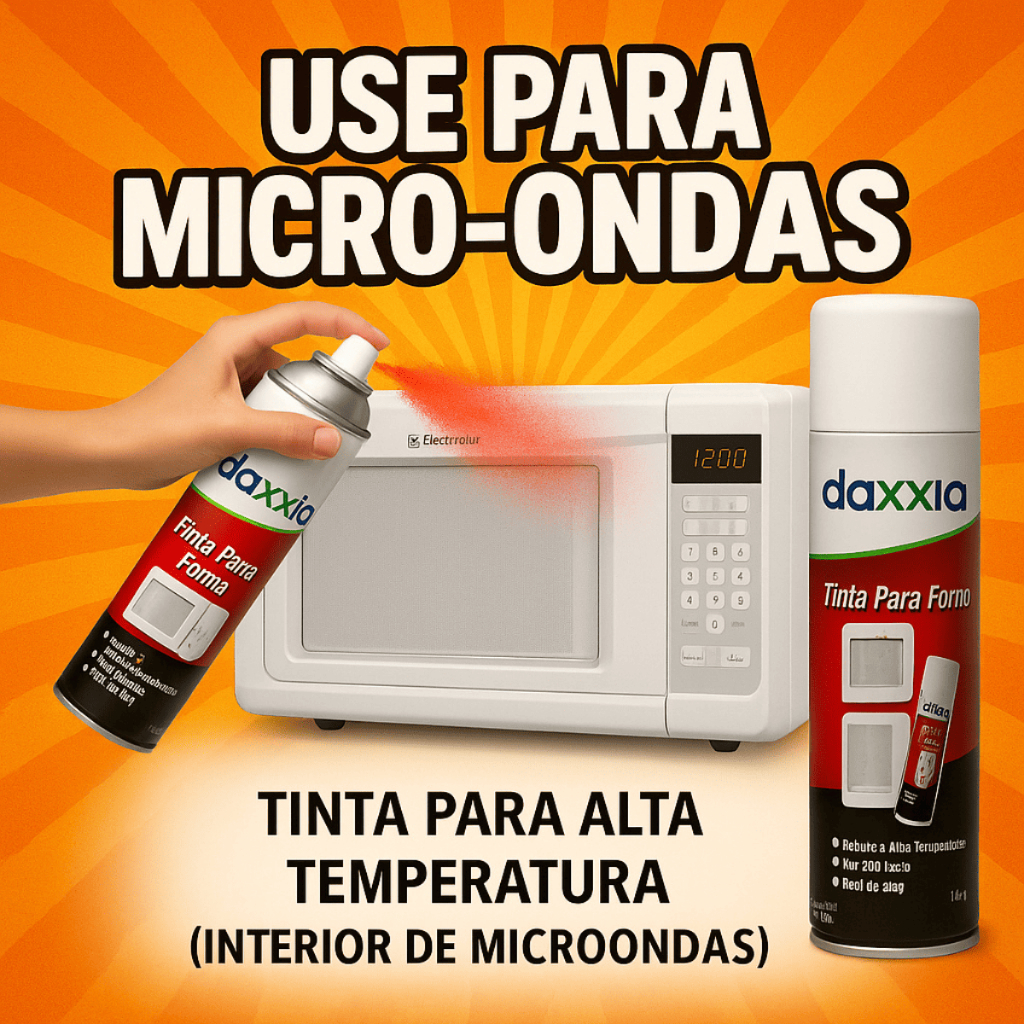 Tinta para Micro-ondas Daxxía Alta Temperatura Interna Branca Preta Spray Reparo Esmalte em Oferta na Shopee