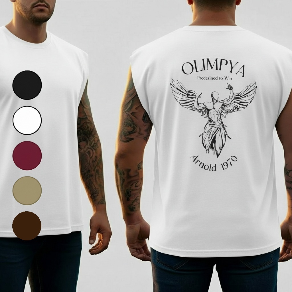 Camiseta Regata Machão Oversized Plus Size Algodão Premium Confortável G1 ao G5 Olimpya