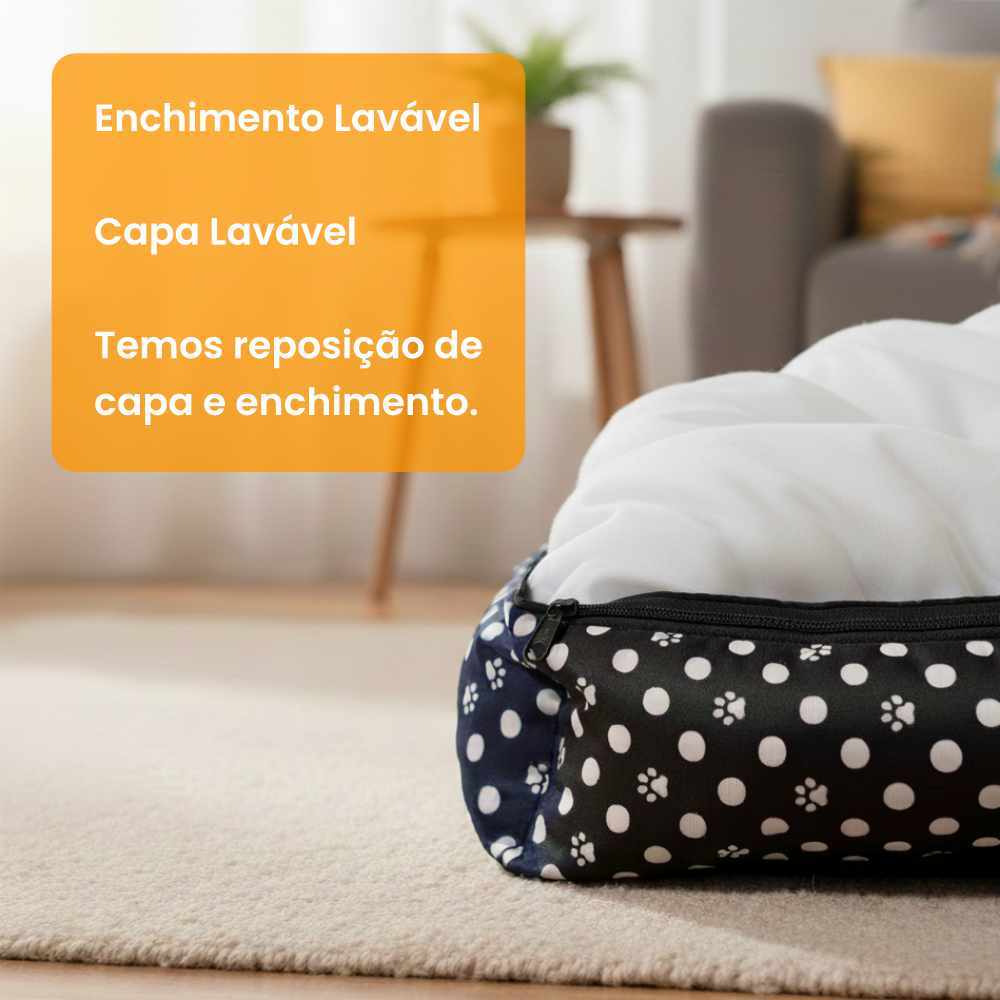 Caminha Pet Yorkshire Rosa Azul Preto Cama Lavável Enchimento Cachorro Pequeno Porte Zíper