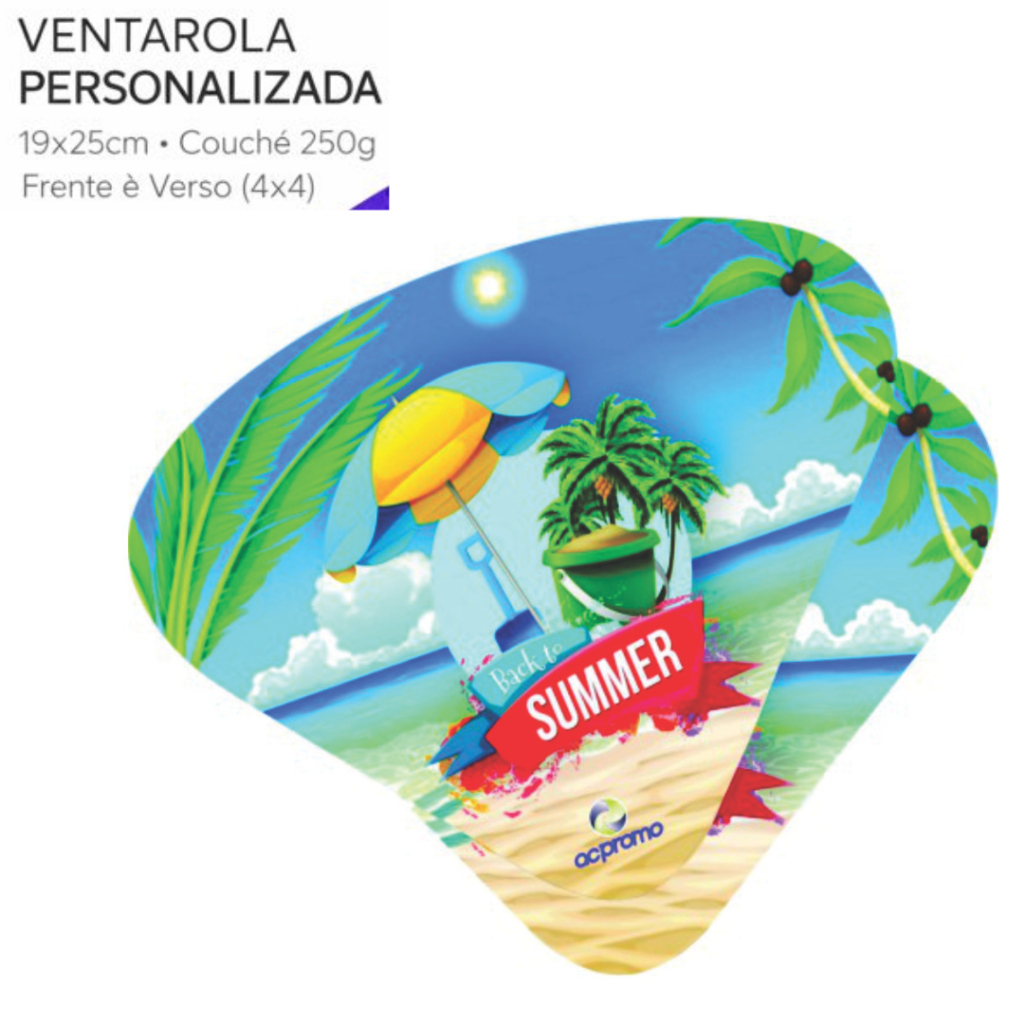 Ventarola Personalizada 19x25cm Couchê 250g Frente e Verso | Arte Inclusa | PRAZO DE PRODUÇÃO EXPRESSO PARA O CARNAVAL