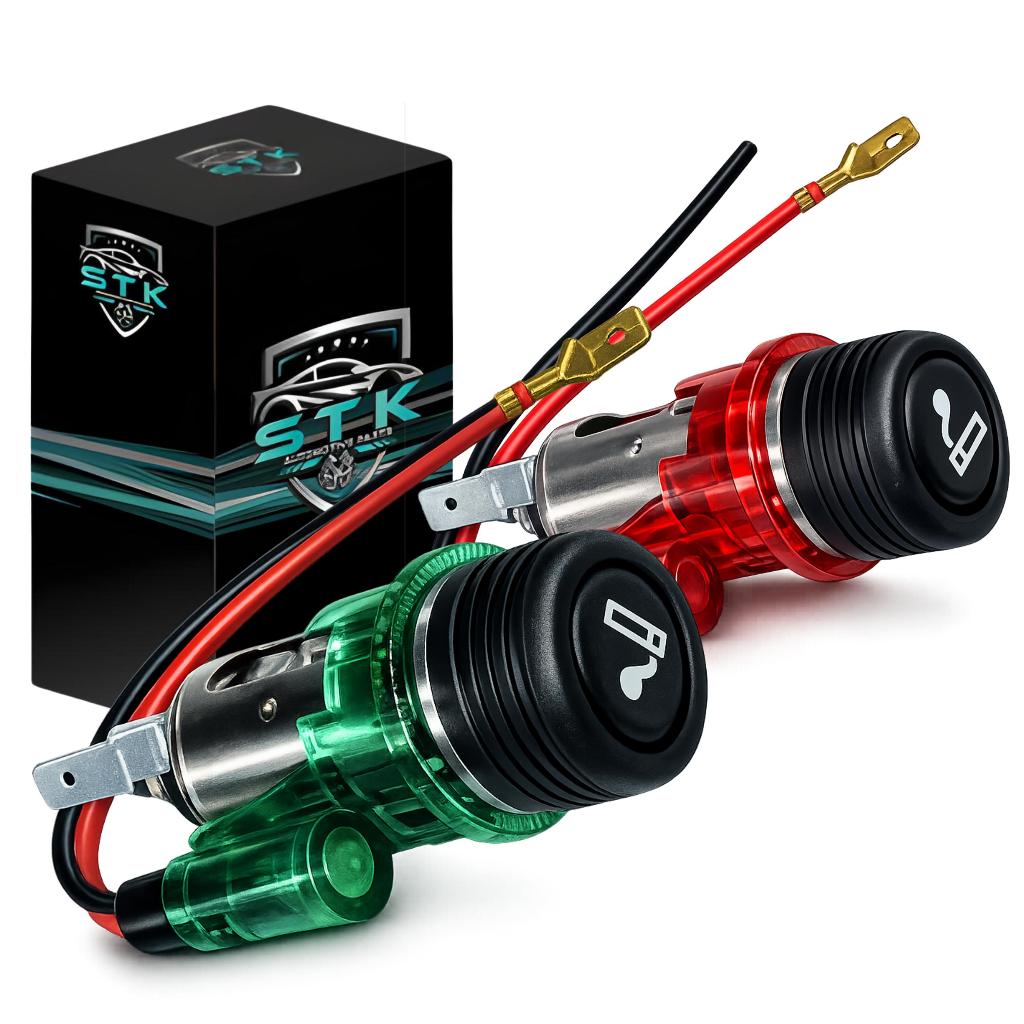 Acendedor Tomada de Carregador 12v Automotivo Universal Verde e Vermelho em Oferta na Shopee