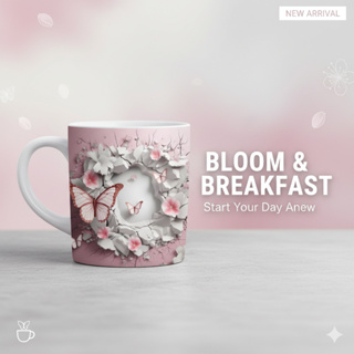 Caneca personalizada arte 3d borboleta butterfly caneca de porcelana 325 ml presente amigo amiga  Pascoa em Oferta na Shopee