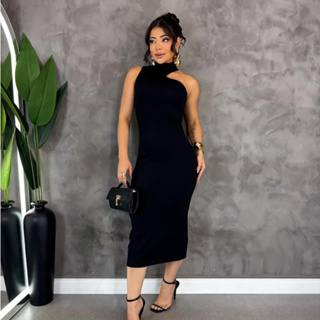 Vestido Midi Feminino Ana Ruga com Bojo Tamanho Único 38 ao 40 - Elegante Moda Festa em Oferta na Shopee