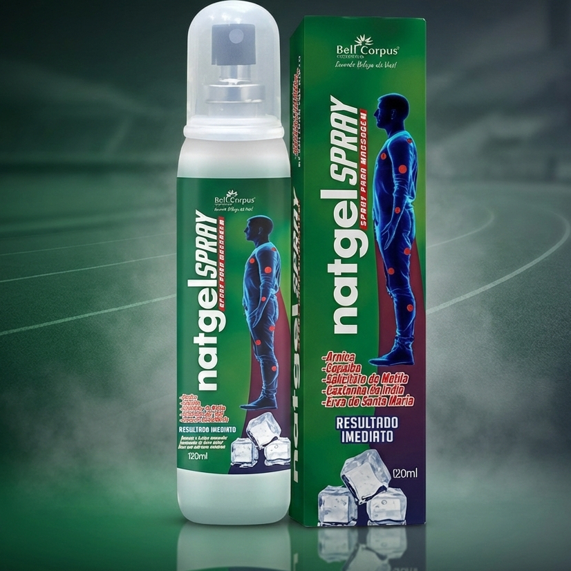 Natgel Spray para Dores Musculares e Pancadas Gelou BellCorpus Alívio no Primeiro Uso 120ml