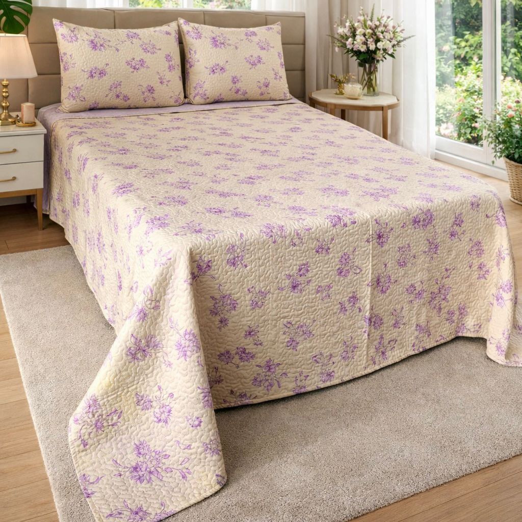 Kit Cobre Leito Colcha Box Bouti 3 Peças Estampada 2 Porta Travesseiro Aba Americana em Oferta na Shopee