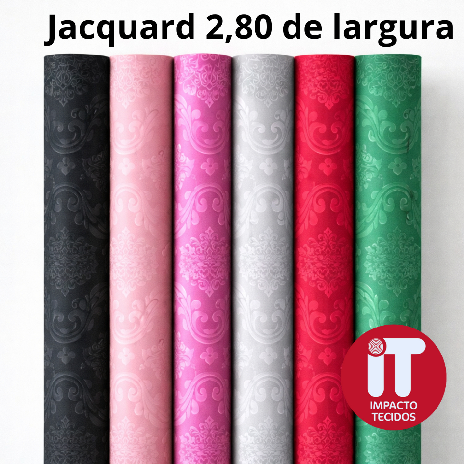 Tecido Jacquard Adamascado Floral 1m x 2,80m Largura para Cortinas e Decoração Jaquard premium