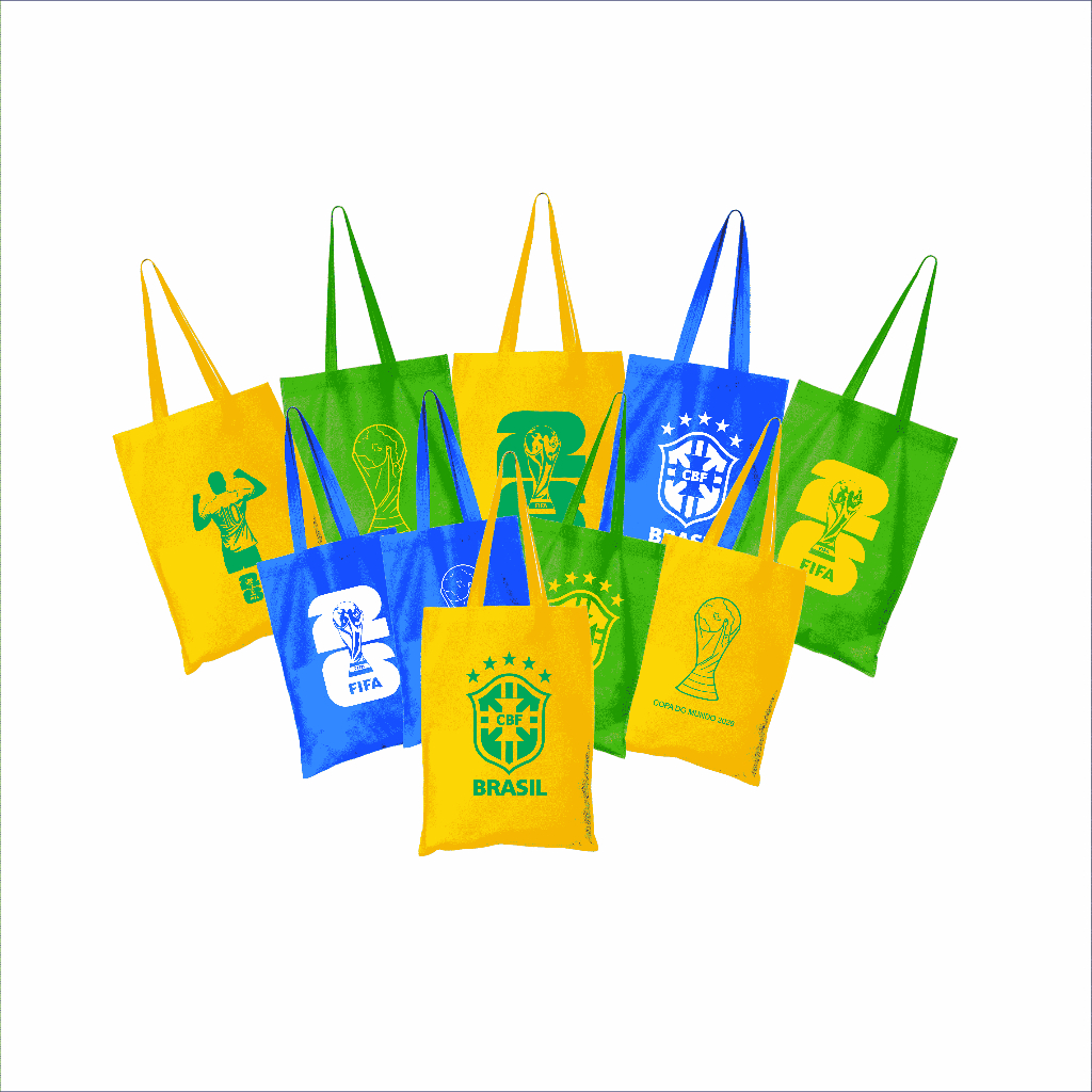 Kit 5 Sacolas TNT Copa do Mundo 2026 – Não Personalizavel
